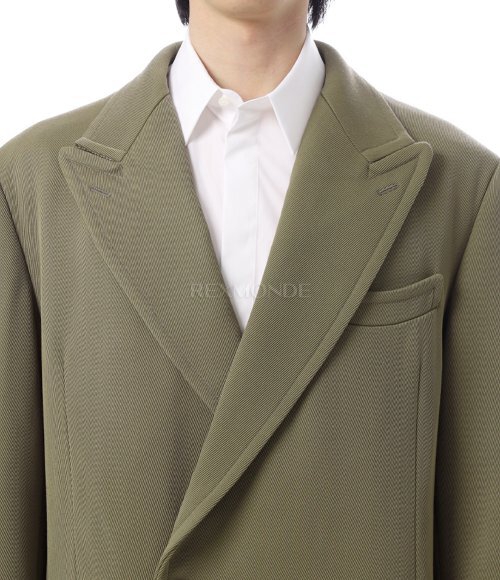 AURALEE]DOUBLE CLOTH HARD TWIST CARSEY CHESTERFIELD COAT KHAKI