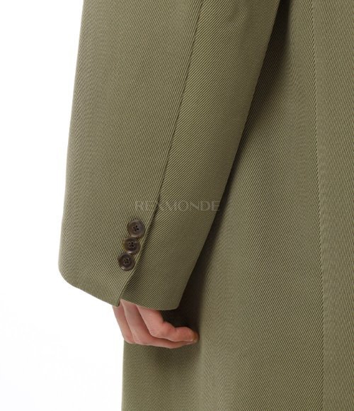 AURALEE]DOUBLE CLOTH HARD TWIST CARSEY CHESTERFIELD COAT KHAKI