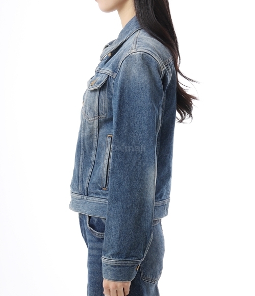 Golden ｜DENIM JACKETS (GWP00846 P000621 50100) Denim jacket with embroidered monogram GOLDEN GOOSE DELUXE