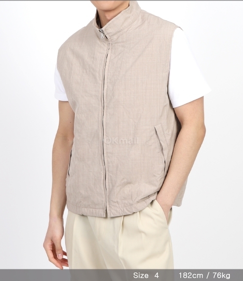 AURALEE]HIGH COUNT WOOL POPLIN VEST TOP BEIGE (A24SV02WP