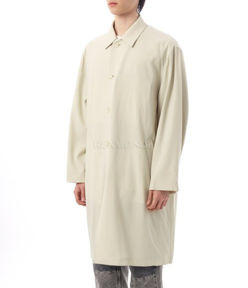AURALEE]HARD TWIST WOOL TWILL SOUTIEN COLLAR COAT IVORY (A24SC01WG