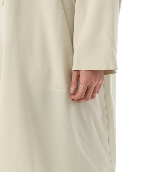 AURALEE]HARD TWIST WOOL TWILL SOUTIEN COLLAR COAT IVORY (A24SC01WG