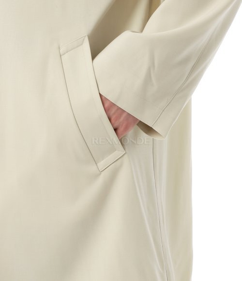 AURALEE]HARD TWIST WOOL TWILL SOUTIEN COLLAR COAT IVORY (A24SC01WG