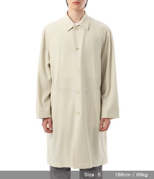 AURALEE]HARD TWIST WOOL TWILL SOUTIEN COLLAR COAT IVORY (A24SC01WG