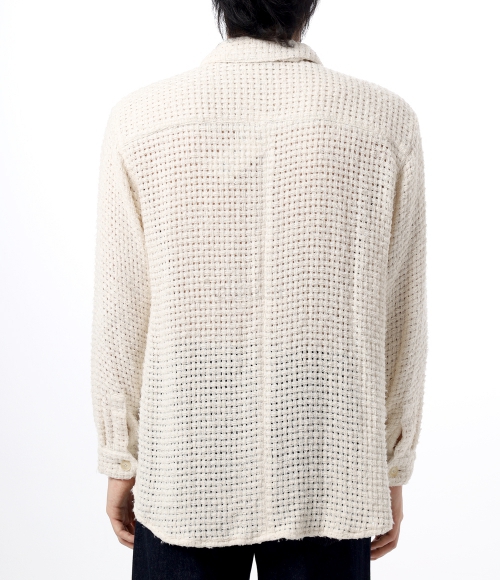 AURALEE]HOMESPUN SUMMER TWEED MESH SHIRT OFF WHITE (A24SS01HM