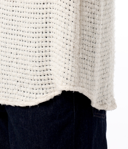 AURALEE]HOMESPUN SUMMER TWEED MESH SHIRT OFF WHITE (A24SS01HM