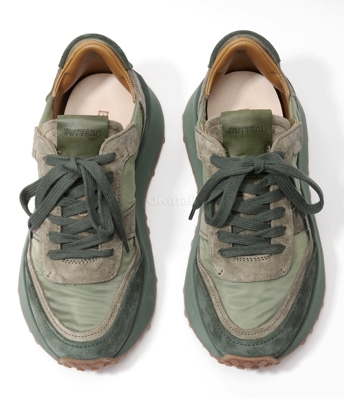 BUTTERO｜SNEAKERS (FUTURA X (B10880 VARA UG)) BUTTERO - FUTURA X logo combo sneakers in green B10880VARD