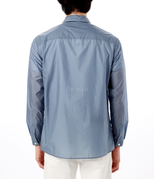 AURALEE]LIGHT NYLON ZIP SHIRT BLUE GRAY (A24SS02DN) | 오케이몰