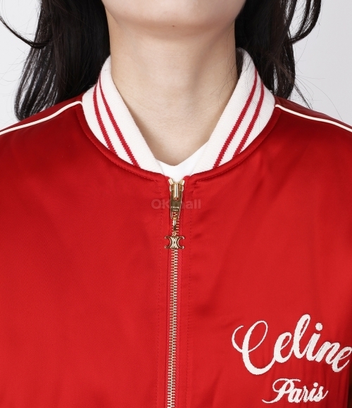 CELINE]CELINE PARIS TEDDY JACKET IN SATIN (2V50S851C 27IR