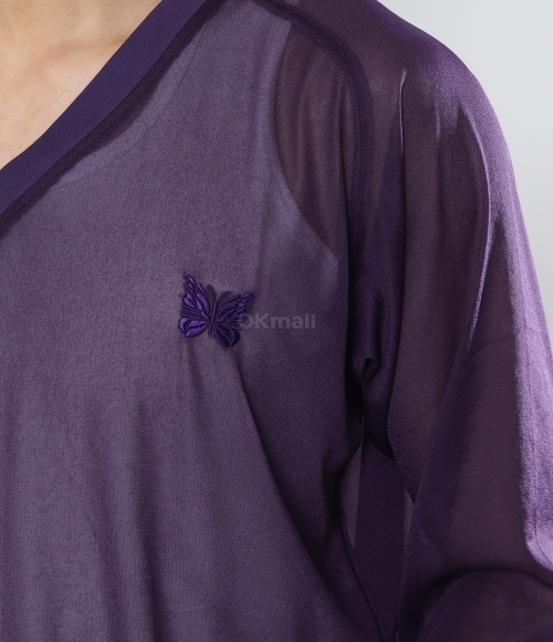 NEEDLES｜ (L/S V Neck Tee Purple (OT256)) NEEDLES｜ (L/S V Neck Tee Purple (OT256)) Needles L/S U-Neck