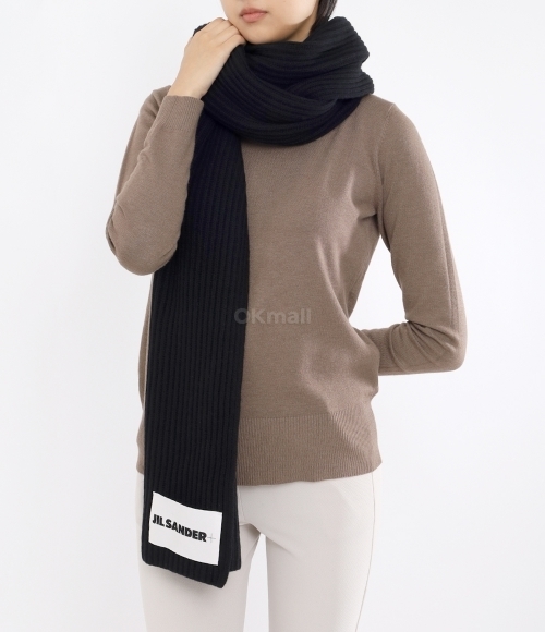 JIL SANDER｜MUFFLERS (Wool Scarf (J47ZZ0125 J14737 001)) JIL SANDER]Wool Scarf (J47ZZ0125 J14737 001) | 오케이몰