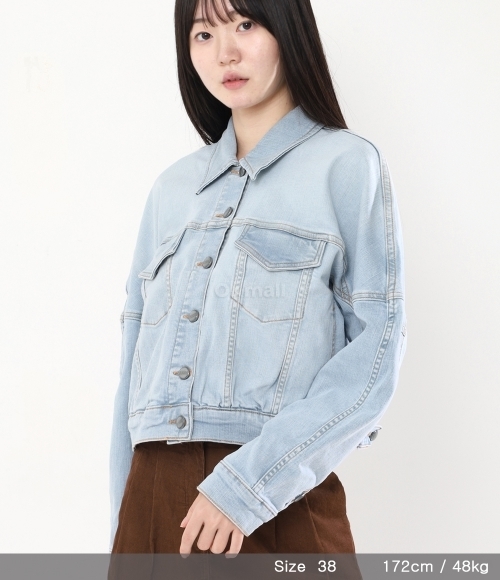 GANNI]TINT DENIM BOMBER JACKET (J1472 091) | 오케이몰