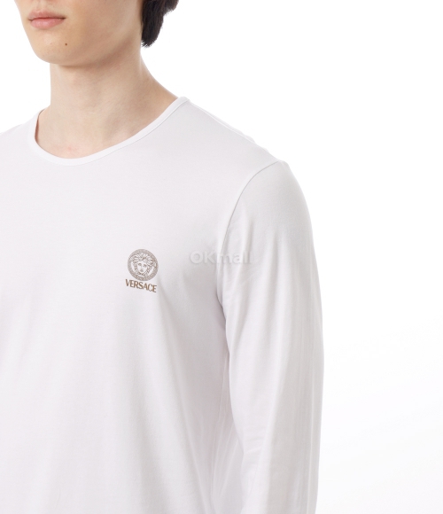 VERSACE｜ (LOGO ROUND NECK LONG SLEEVE (AUU01007 1A10011 Black Underwear T-shirt with long sleeves Versace - Vitkac AS