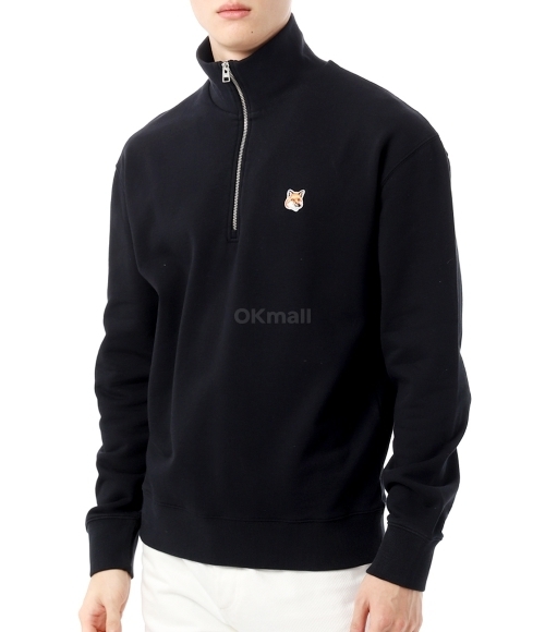 MAISON KITSUNE]FOX HEAD PATCH COMFORT HALF ZIP SWEATSHIRT