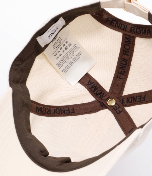FENDI]Beige Pequin Canvas Baseball Cap(FXQ380 ASQL F0QB9