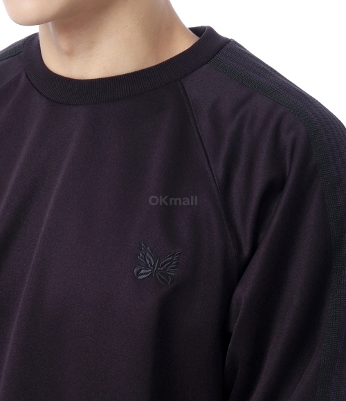 NEEDLES｜ (Track Crew Neck Shirt DK.PURPLE (PU272)) Needles Track Crew Neck Shirt - Poly Smooth Purple | BSTN Store