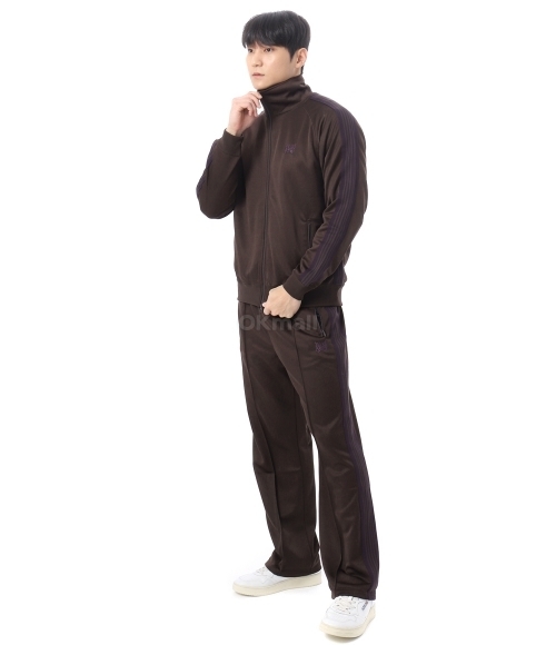 NEEDLES Track Pant Poly Smooth 黒×茶 PU273 NEEDLES