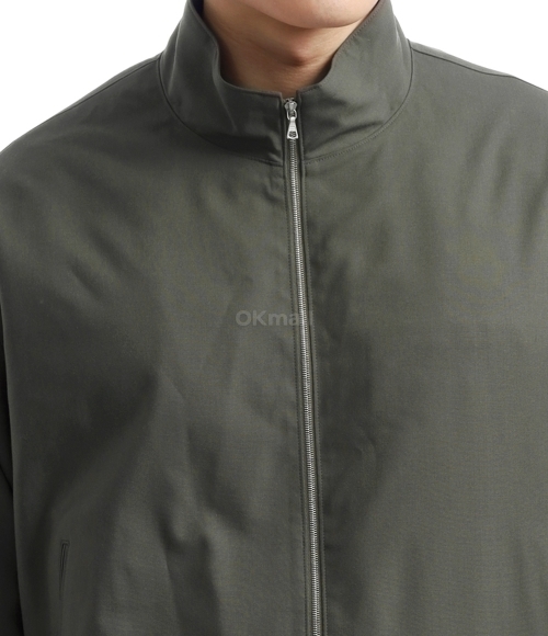 AURALEE]SUPER FINE TROPICAL WOOL ZIP BLOUSON DARK KHAKI