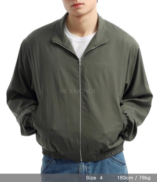 AURALEE]SUPER FINE TROPICAL WOOL ZIP BLOUSON DARK KHAKI (A24AB01WT