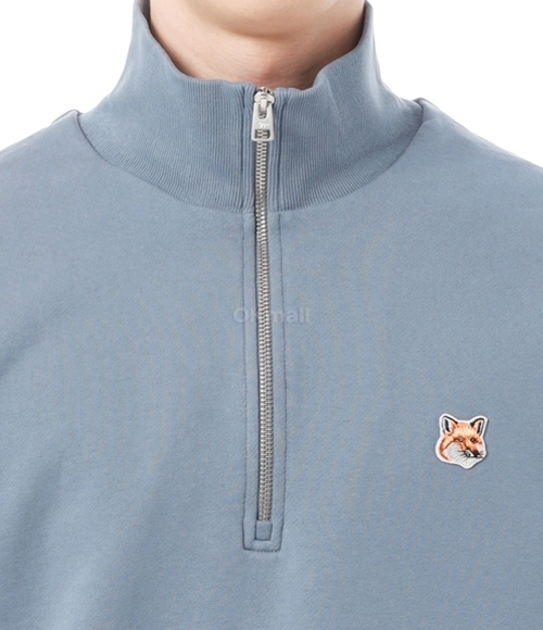 MAISON KITSUNE]FOX HEAD PATCH COMFORT HALF ZIP SWEATSHIRT