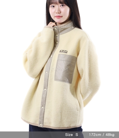 A.P.C｜JACKETS ( EWAN SNAP FLEECE JACKET (WVBCA M02855 D A.P.C. Ewan Wool Fleece Jacket | Yellow | SVD.
