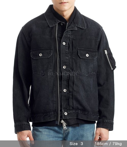 SACAI]Denim x Nylon Twill Jacket (SCM-205 001) | 렉스몬드