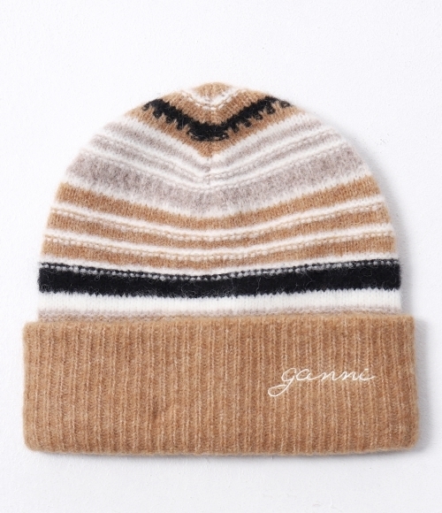 GANNI｜BEANIES (STRIPED SOFT WOOL BEANIE (A5982 177)) 360805612_2.jpg