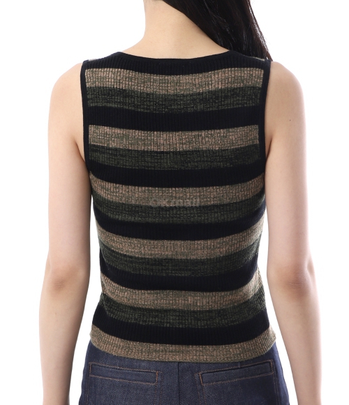 GANNI]MINI RIBBED MERINO TIE TOP (K2291 999) | 오케이몰