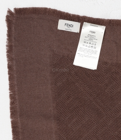 FENDI｜ (FF Wool Shawl (FXT069 AST3 F0QD3)) FF Shawl Silk Brown | Fendi