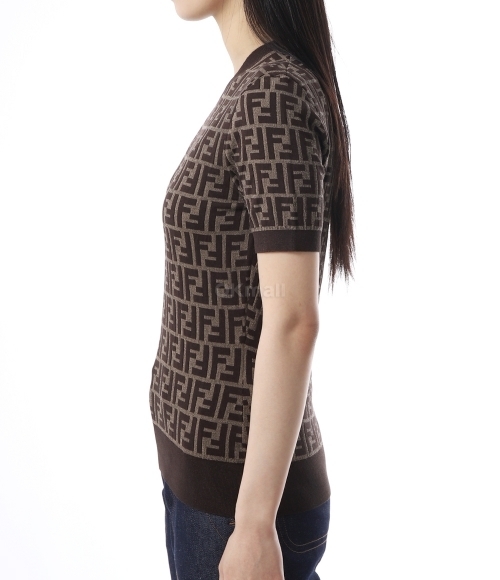 FENDI｜ (FF Cotton Sweater (FZXC72 ASJT F0GGE)) Sweater Cotton Brown | Fendi