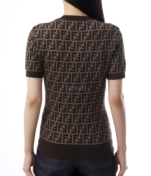 FENDI｜ (FF Cotton Sweater (FZXC72 ASJT F0GGE)) Sweater Cotton Brown | Fendi