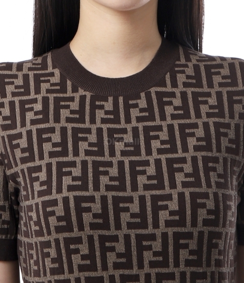 FENDI｜ (FF Cotton Sweater (FZXC72 ASJT F0GGE)) Sweater Cotton Brown | Fendi