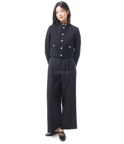 関税込 CELINE VERNEUIL JACKET IN DOUBLE FACED WOOL TRICOTINE Verneuil jacket in double faced wool tricotine - BLACK | CELINE