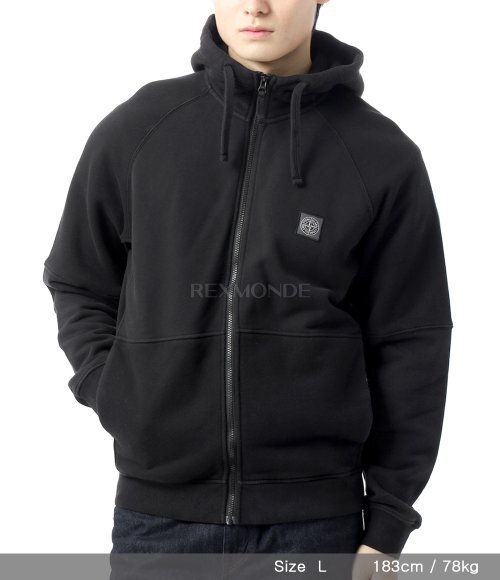 STONE ISLAND]60152 Brushed And Diagonal Organic Cotton Fleece Full