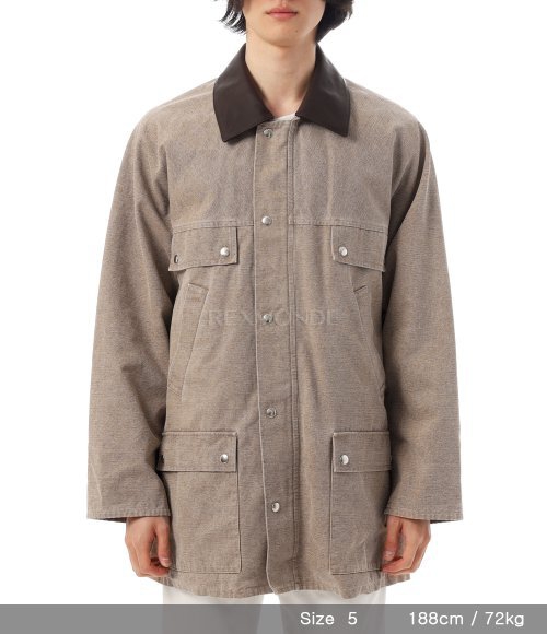 AURALEE]WASHED ORGANIC CANVAS HUNTING BLOUSON LIGHT BROWN