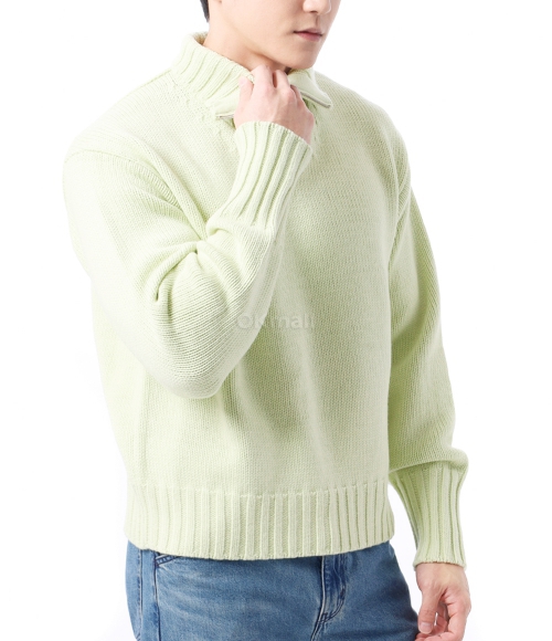 AURALEE WOOL SOFT CORD KNIT HALF ZIP P/O AURALEE WOOL SOFT CORD