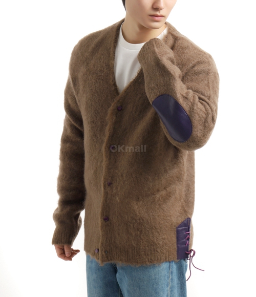 NEEDLES]EP Mohair Cardigan Solid - BROWN (PU314) | 오케이몰