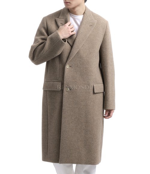AURALEE]SPONGE WOOL MELTON CHESTERFIELD COAT TOP BROWN (A24AC01SB