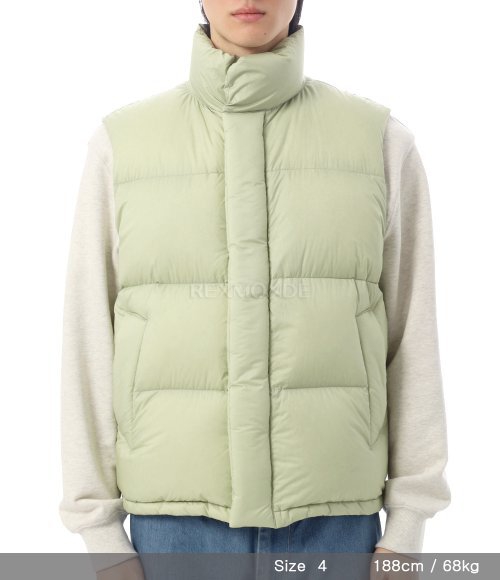 AURALEE]SUPER LIGHT NYLON RIPSTOP DOWN VEST LIGHT KHAKI (A24AV03NL