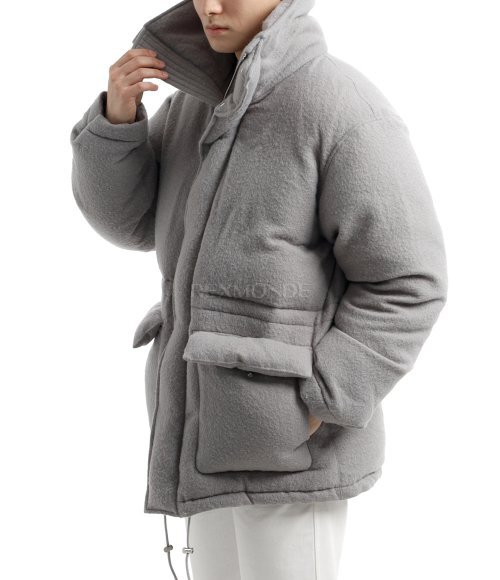 AURALEE]BRUSHED ALPACA WOOL DOWN BLOUSON LIGHT GRAY (A24AC01AS