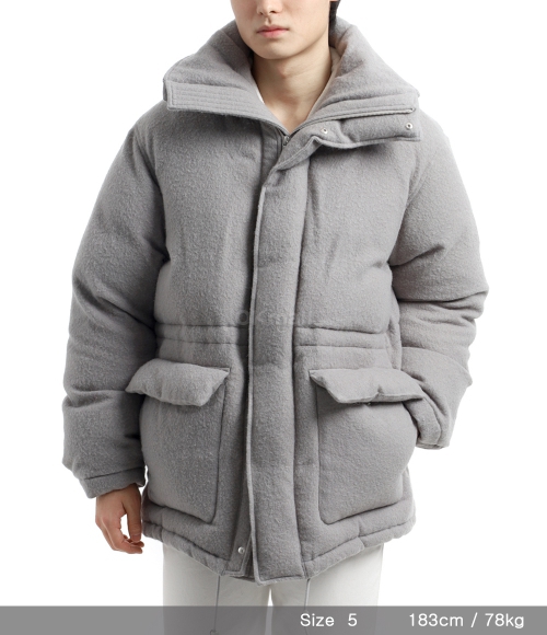 AURALEE]BRUSHED ALPACA WOOL DOWN BLOUSON LIGHT GRAY (A24AC01AS