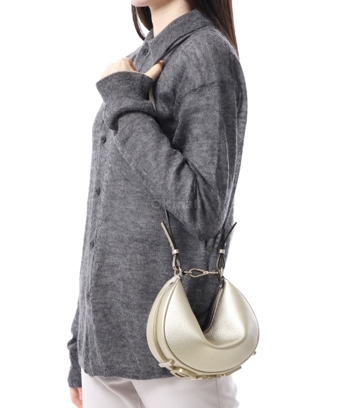 FENDI]Fendigraphy Mini leather hobo bag (8BS081 AT0V F1QI5