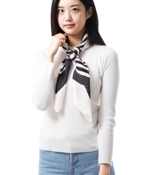 TORY BURCH]WARPED LOGO SILK SQUARED (160515-100) | 오케이몰