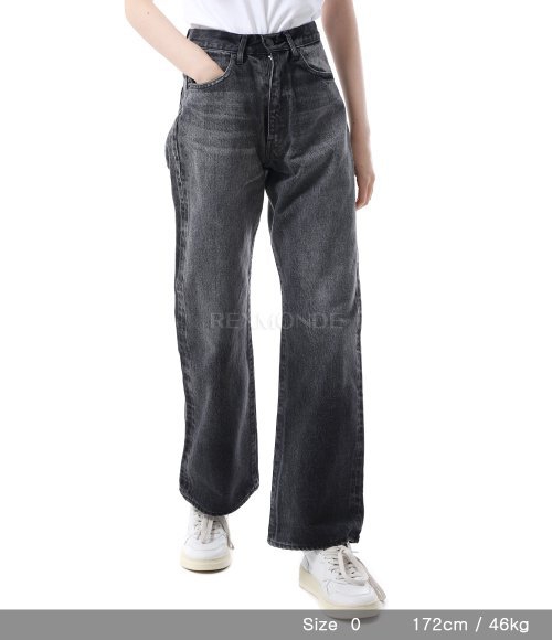 AURALEE]SELVEDGE FADED HEAVY DENIM PANTS FADED BLACK (A24AP03DH