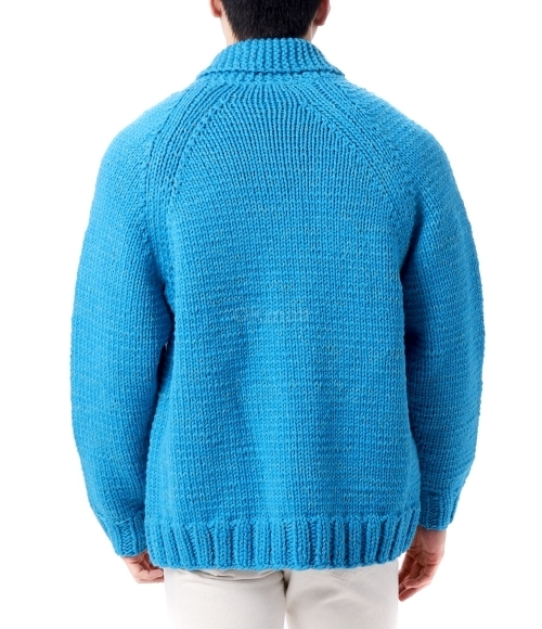 AURALEE]SILK WOOL HAND KNIT COWICHAN AQUA BLUE (A24AC01CW