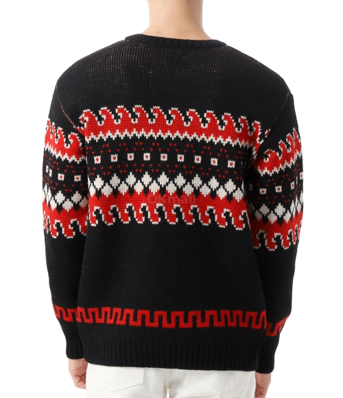 Needles◇ニット・セーター(厚手)/S/ウール/BLK/総柄/PU317 Needles