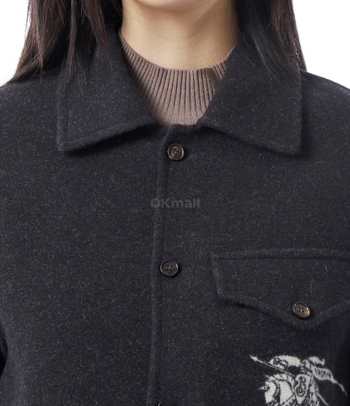BURBERRY｜JACKETS (EKD Wool Overshirt Jacket (8095630)) Burberry EKD Wool Overshirt | Black | FARFETCH PL