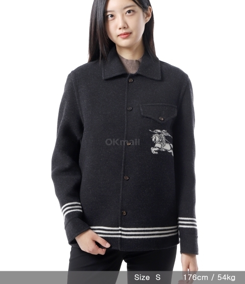 BURBERRY｜JACKETS (EKD Wool Overshirt Jacket (8095630)) Burberry EKD Wool Overshirt | Black | FARFETCH