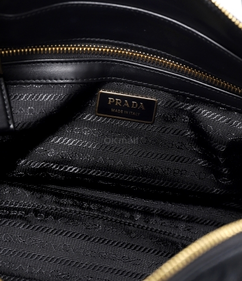 PRADA]자물쇠 미디엄 리나일론 및 가죽 탑 핸들 백 (1BB132 V