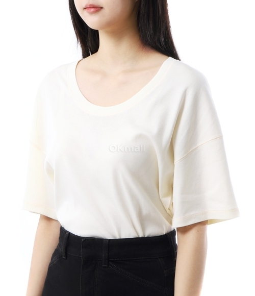 Tシャツ・カットソー LEMAIRE TO1146.LJ1016 Shirts Light Cream Rib T-shirt | LEMAIRE